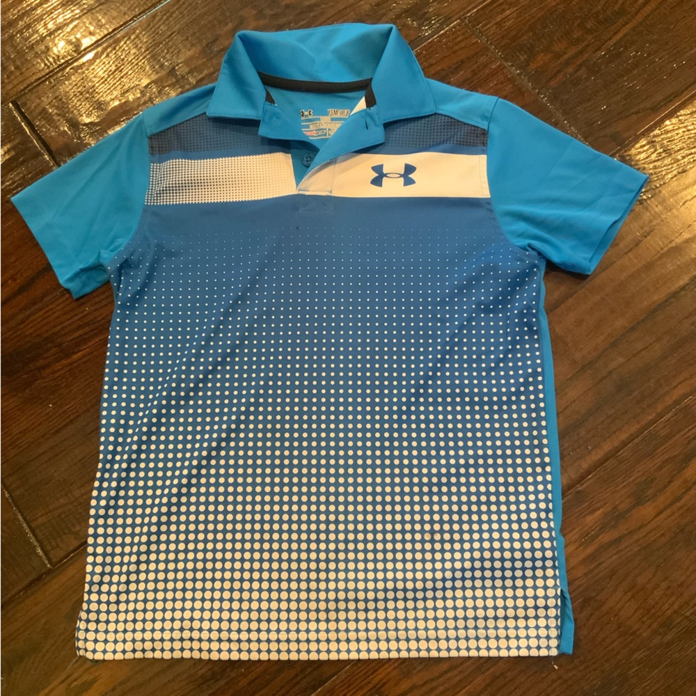 Under Armour Blue and White Dotted Polo YSM
